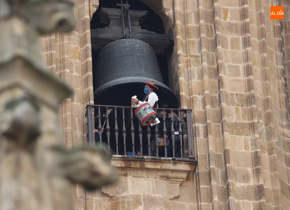 Foto 3 - El Mariquelo sube a lo alto de la Catedral de Salamanca en memoria de las víctimas del Covid-19