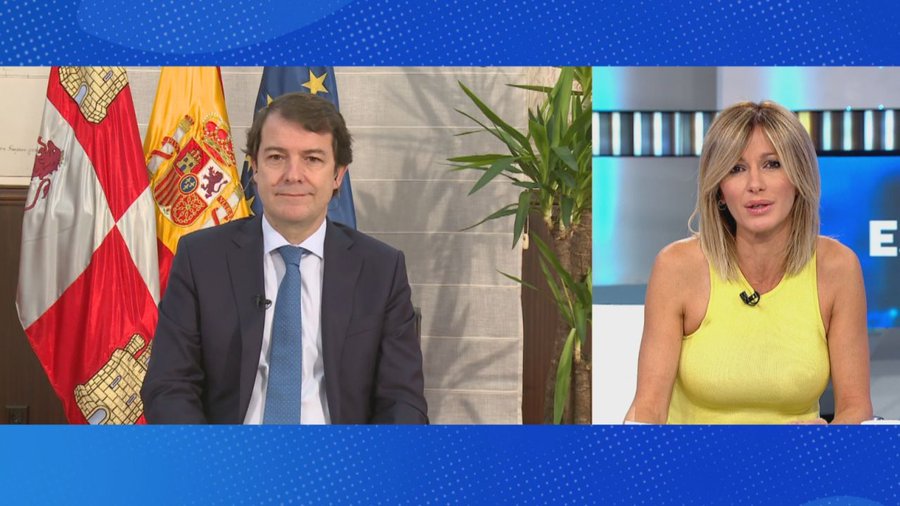 El presidente de la Junta de Castilla y León, Alfonso Fernández Mañueco, en la entrevista con Susana Griso en Antena 3 TV