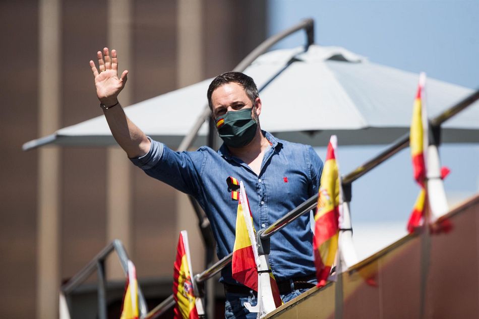 El presidente de Vox, Santiago Abascal, en la manifestación del 23 de mayo - Joaquin Corchero - Europa Press