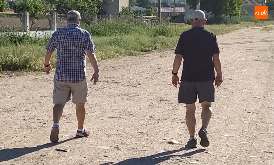 Paseo de dos hombres por un camino de la Aldehuela