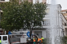 Tensión en la plaza del Oeste y un detenido por las protestas vecinales ante la tala de árboles | FOTOS: Vanesa Martins