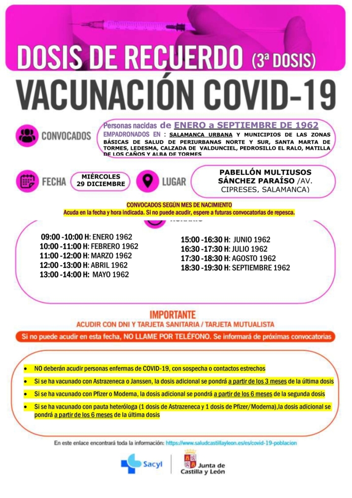 Vacunaciones en el Multiusos S&aacute;nchez Para&iacute;so para los nacidos entre 1962 y 1964 | Imagen 1