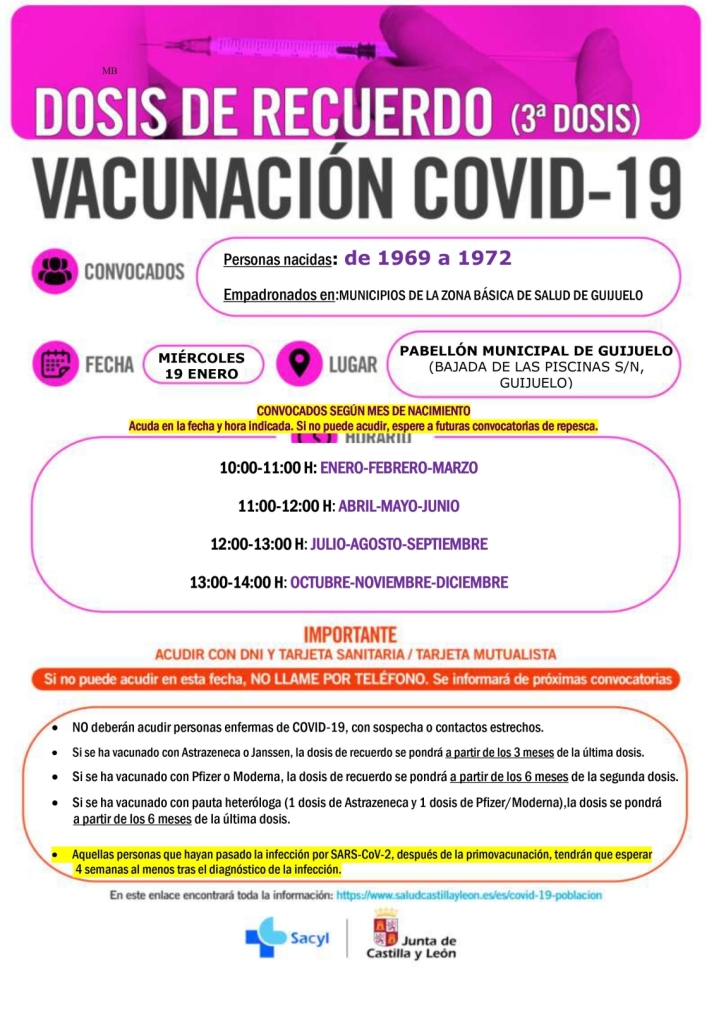Nuevas convocatorias de vacunaciones en B&eacute;jar, Tamames y Guijuelo | Imagen 5