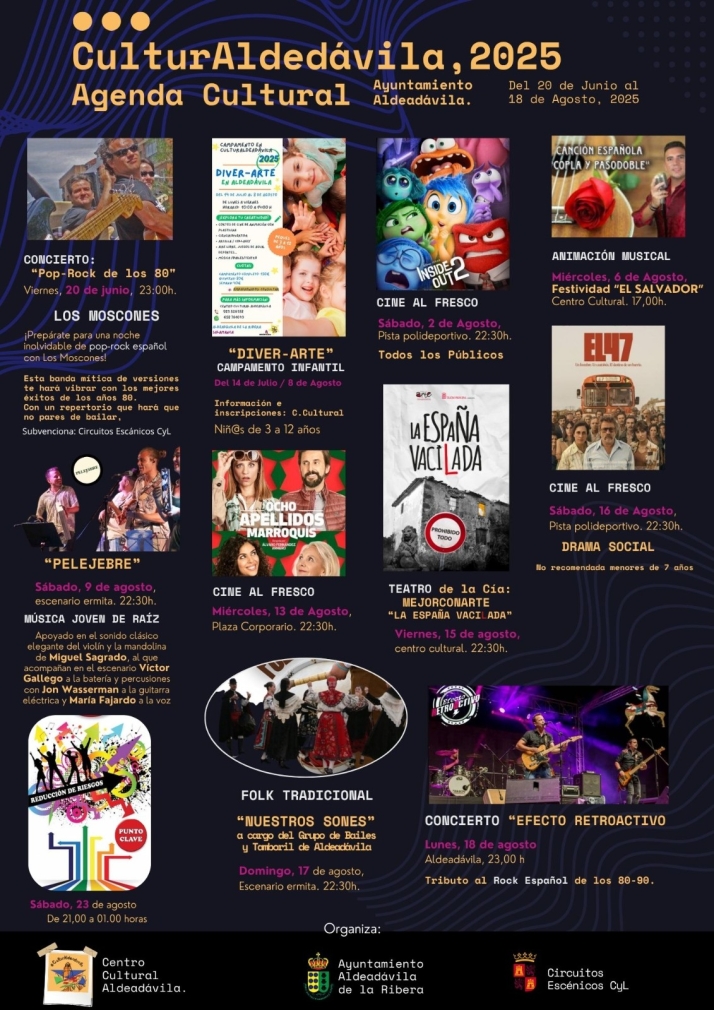 'CulturAldeadávila 2025' enciende el verano este viernes con la energía de Los Moscones y una agenda repleta de actividades | Imagen 1