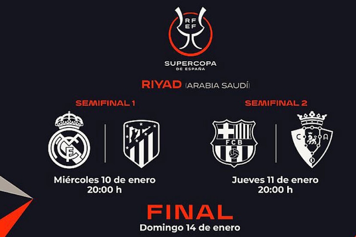 Real Madrid - Atleti y Bar&ccedil;a - Osasuna, las semifinales de la Supercopa en Arabia: &iquest;Cu&aacute;ndo se juegan los dos partidos y la final? | Imagen 1