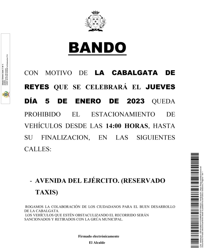 El Ayuntamiento de B&eacute;jar publica los cortes de calles con motivo de la Cabalgata de Reyes | Imagen 3