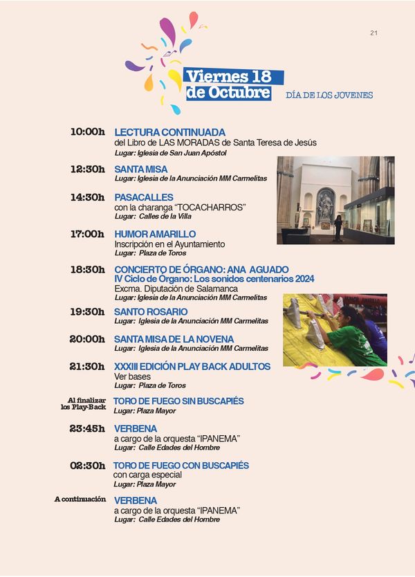 Consulta el programa de las Fiestas Patronales de Santa Teresa en Alba de Tormes | Imagen 7