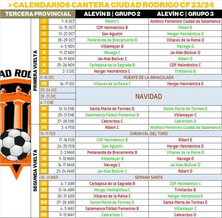 El novedoso Alev&iacute;n Femenino del Ciudad Rodrigo CF ya tiene calendario liguero | Imagen 1