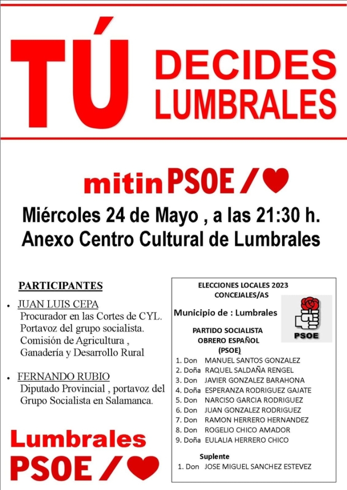 El PSOE de Lumbrales celebra este mi&eacute;rcoles un acto electoral | Imagen 3
