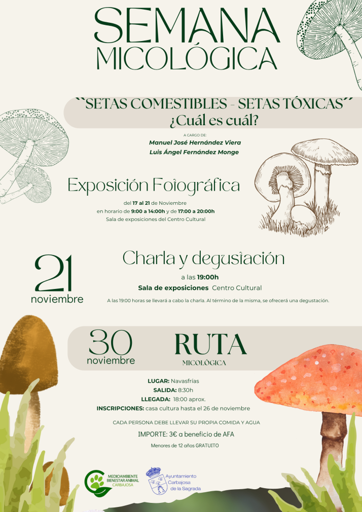 Exposici&oacute;n, una charla y una ruta solidaria centran la Semana Micol&oacute;gica de Carbajosa | Imagen 1