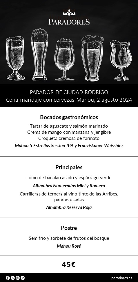 Una cena maridada con cervezas Mahou, nueva propuesta del Parador de Ciudad Rodrigo | Imagen 2