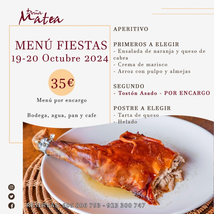 Men&uacute;s y bocadillos irresistibles por fiestas en Restaurante Do&ntilde;a Matea | Imagen 1