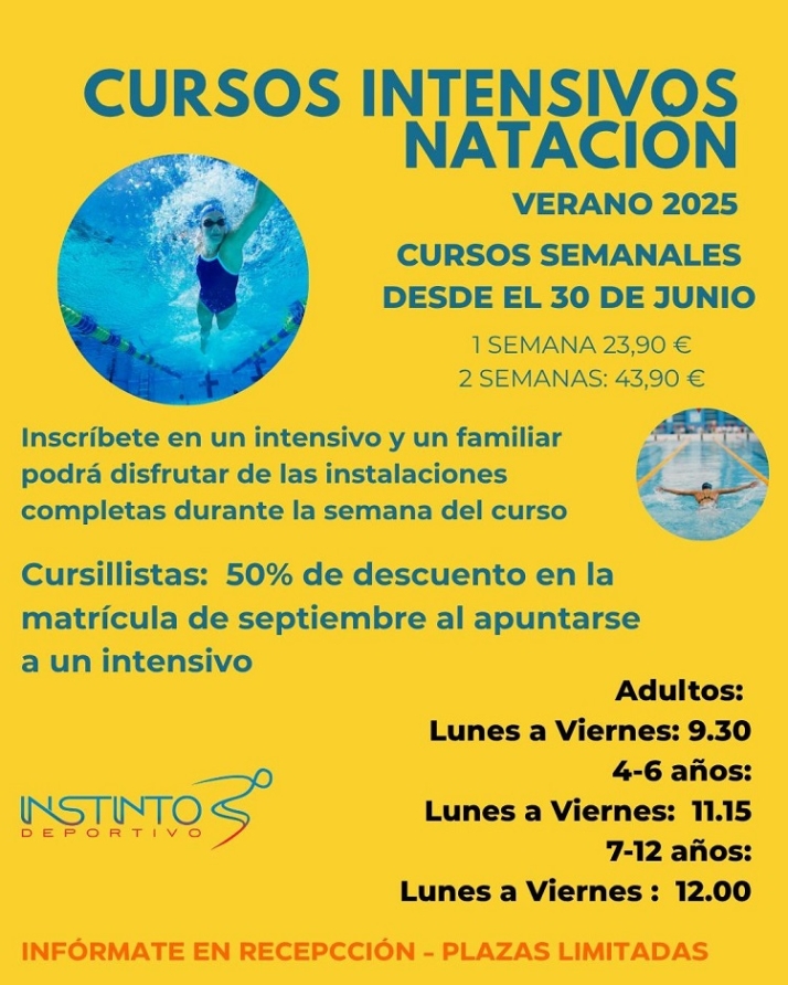 A partir del 30 de junio darán comienzo los Cursos Intensivos de Natación en la Piscina Climatizada | Imagen 1