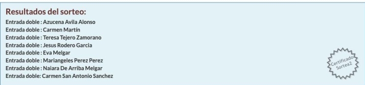 &iexcl;Ya hay ganadores! Estos son los premiados de las 8 entradas dobles gratis para la XVI Gala del Amor y del Humor de Salamanca | Imagen 1