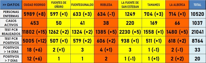 La Zona B&aacute;sica de Ciudad Rodrigo llega a los 5.000 positivos detectados desde que estall&oacute; la pandemia | Imagen 1