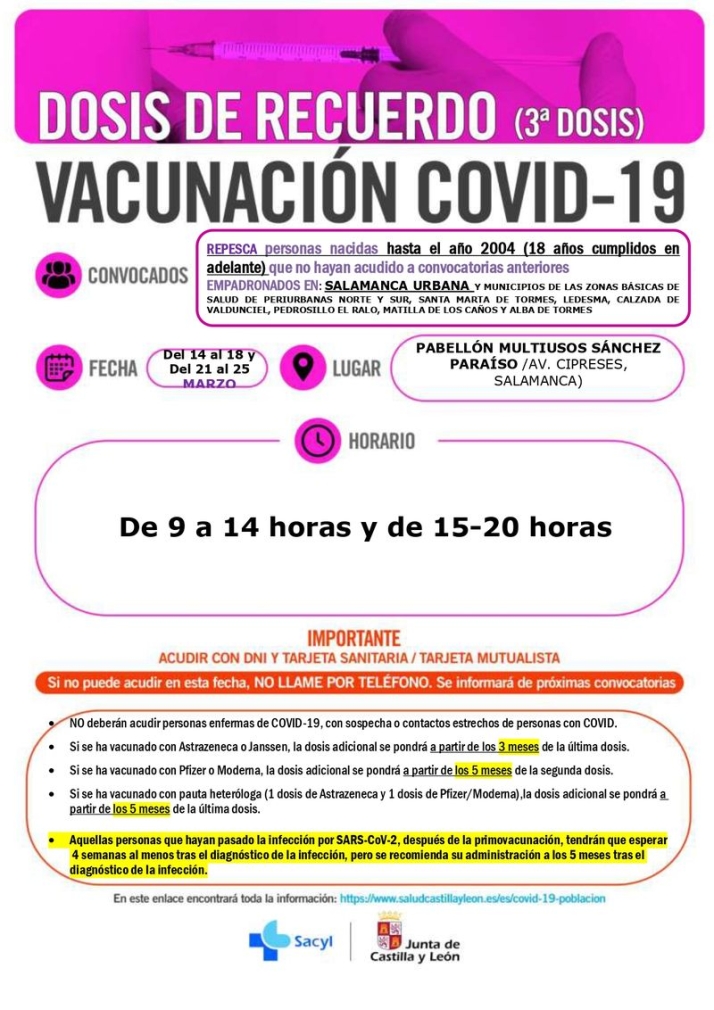 Nuevas citas para adultos que no han recibido la tercera dosis frente al coronavirus | Imagen 1