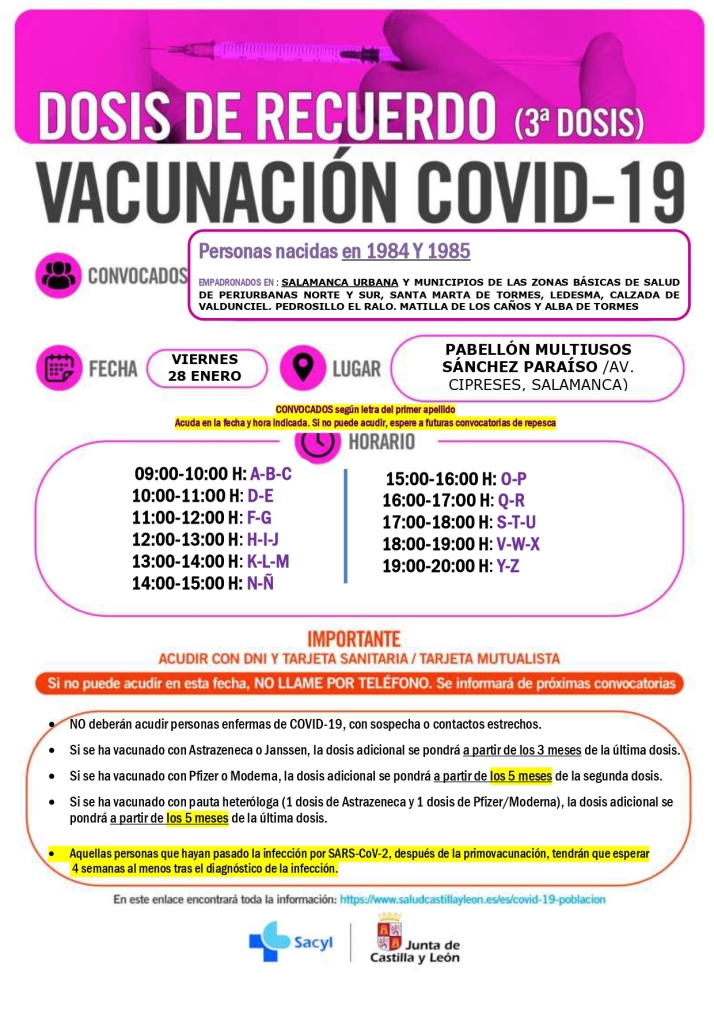 Nuevas convocatorias de vacunaciones en Salamanca para los nacidos entre 1983 y 1985 | Imagen 3