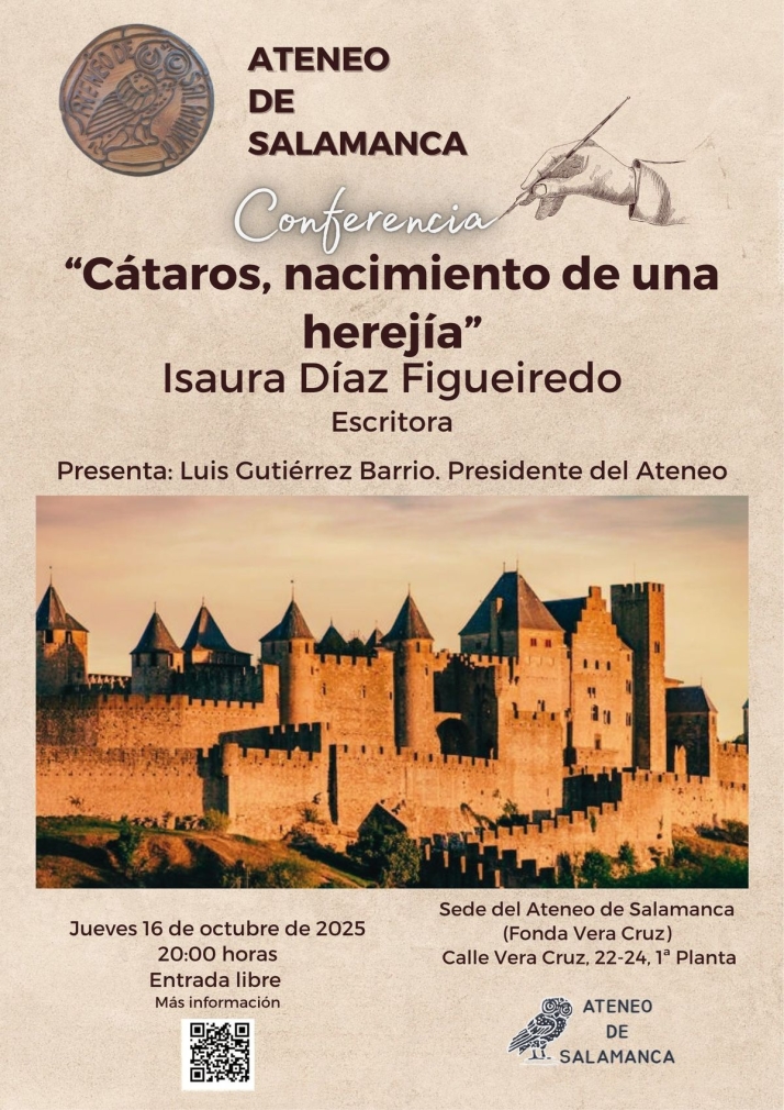 La escritora Isaura D&iacute;az de Figueiredo analiza el nacimiento de la herej&iacute;a c&aacute;tara en el Ateneo de Salamanca | Imagen 1
