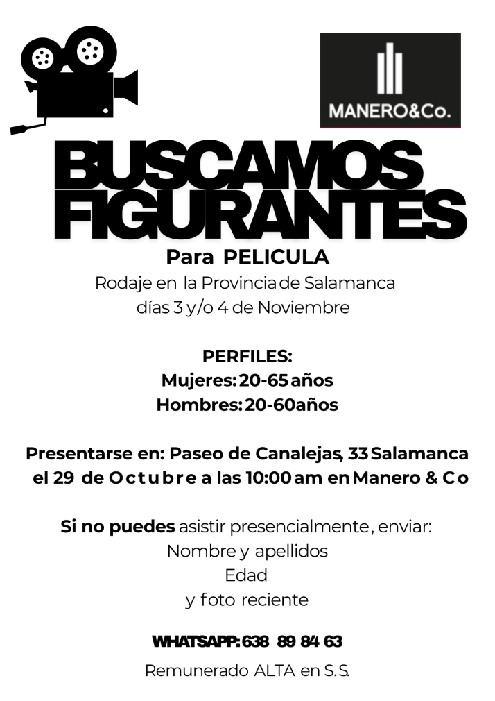 Buscan figurantes en Salamanca para una película que se rodará en noviembre | Imagen 1