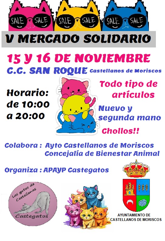 Castellanos de Moriscos acoge el V Mercadillo Solidario de la protectora Castegatos | Imagen 1
