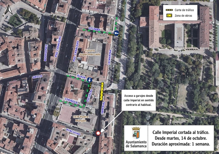 Cortes de tr&aacute;fico en la calle Imperial y el paseo de la Estaci&oacute;n a partir de este martes | Imagen 1