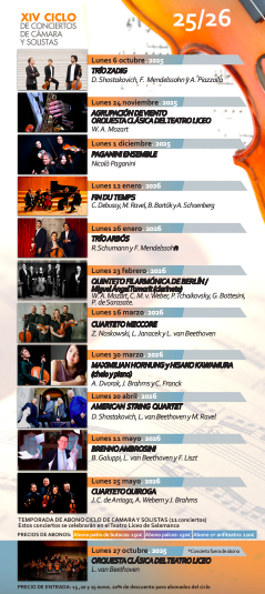 Doce conciertos con grandes nombres internacionales para el nuevo Ciclo de Música de Cámara del Liceo | Imagen 1