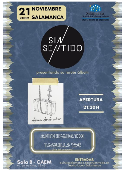 Sin Sentido presenta este viernes en la Sala B del CAEM su tercer disco, 'Alguien donde volver' | Imagen 1