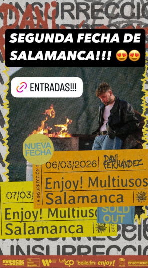 Dani Fernández anuncia segunda fecha en Salamanca tras agotar las entradas de su primer concierto en solo unas horas | Imagen 1