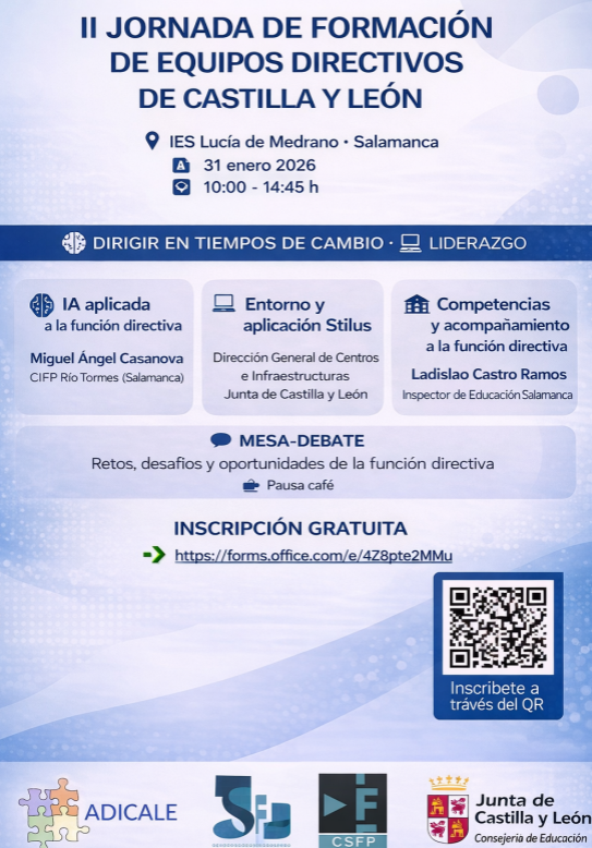 Salamanca reunirá a directivos docentes de toda la región para analizar los retos de la gestión educativa y la IA | Imagen 1