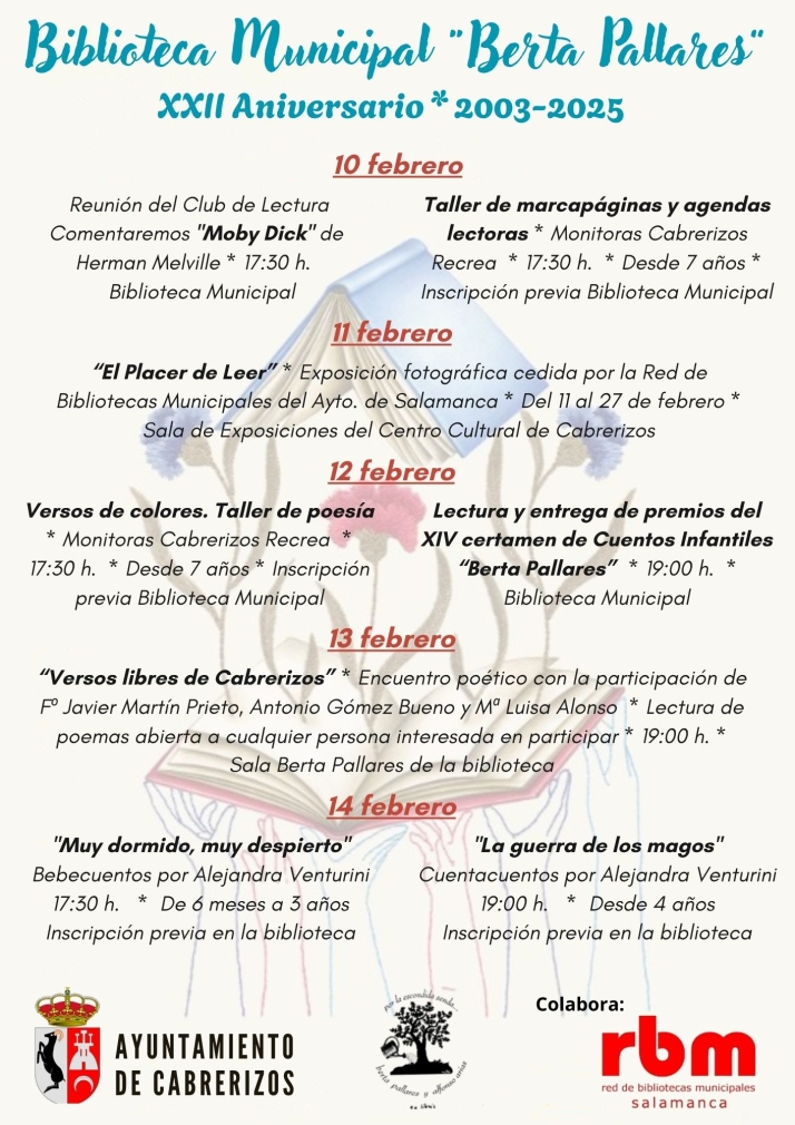Talleres infantiles, cuentacuentos, exposiciones... Cabrerizos celebra el XXII aniversario de su biblioteca  | Imagen 1
