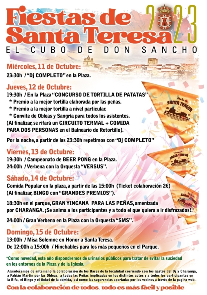 El Cubo de Don Sancho celebrar&aacute; Santa Teresa con cuatro verbenas, degustaciones, concursos y actividades infantiles | Imagen 1