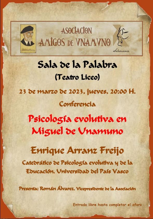 Conferencia sobre 'Psicolog&iacute;a evolutiva en Miguel de Unamuno' | Imagen 1