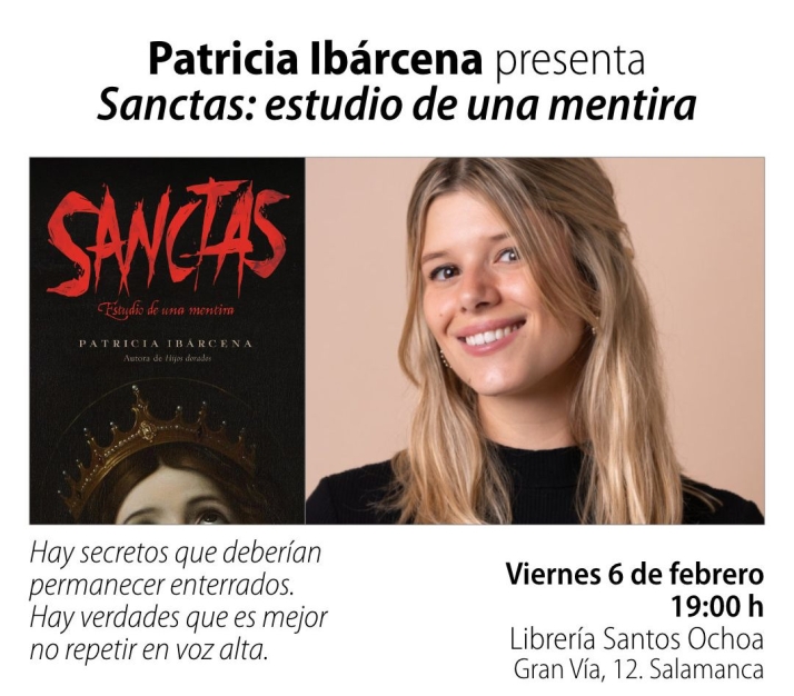 Patricia Ib&aacute;rcena presentar&aacute; 'Sanctas' en Salamanca, una novela oscura, trepidante y adictiva | Imagen 2