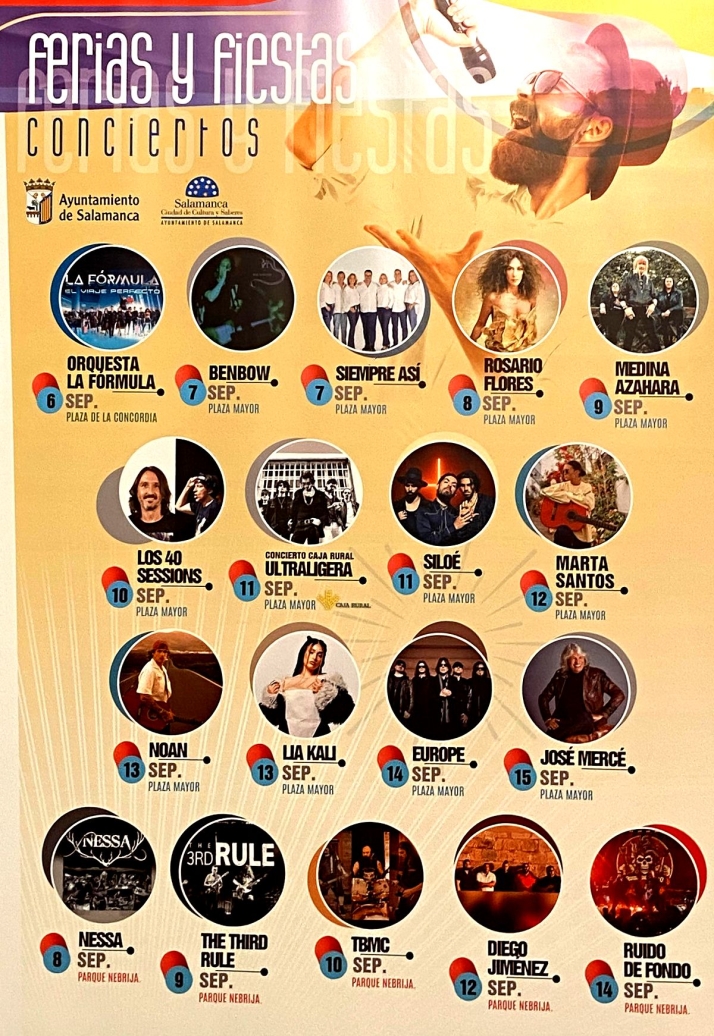 V&Iacute;DEOS | Desvelados los conciertos gratuitos de las Ferias y Fiestas de Salamanca: Europe, Rosario Flores, Medina Azahara, Silo&eacute;, Jos&eacute; Merc&eacute;... | Imagen 1