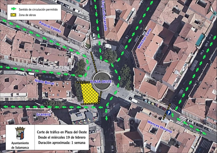 Cortes de tráfico en la plaza del Oeste desde este miércoles y durante una semana | Imagen 1