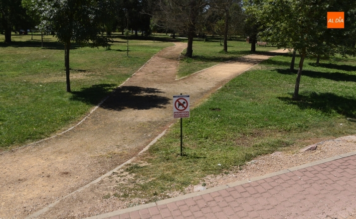 Colocados unos carteles prohibiendo la presencia de perros sueltos en la Alameda Vieja | Imagen 1