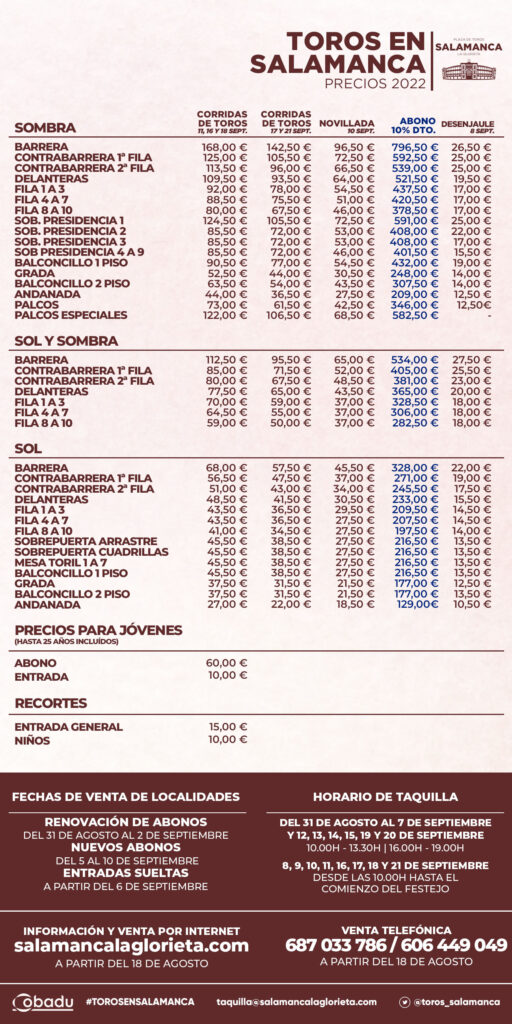 Todos los precios de las entradas y abonos de la Feria de Salamanca | Imagen 1