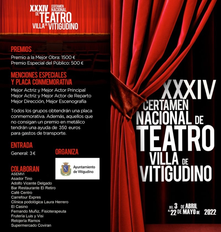 El Certamen Nacional de Teatro &lsquo;Villa de Vitigudino&rsquo; arrancar&aacute; el pr&oacute;ximo 3 de abril | Imagen 1