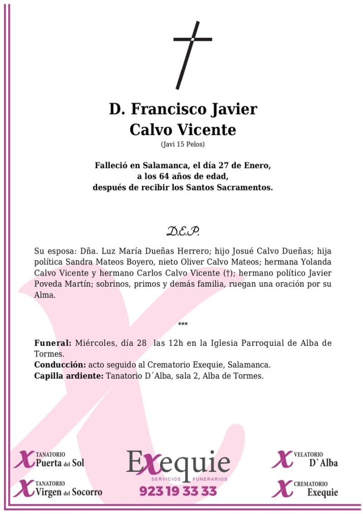 Fallece Javier Calvo, hist&oacute;rico hostelero de Alba de Tormes  | Imagen 1