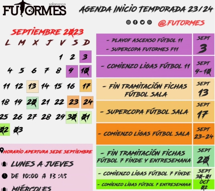 As&iacute; es el calendario Futormes para la temporada 23/24 | Imagen 1