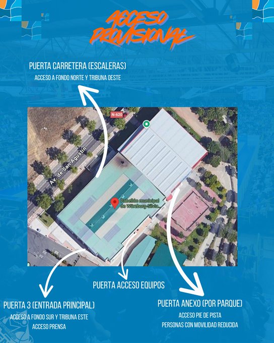 Así son los accesos provisionales a Würzburg para el primer partido de local del Perfumerías Avenida | Imagen 1