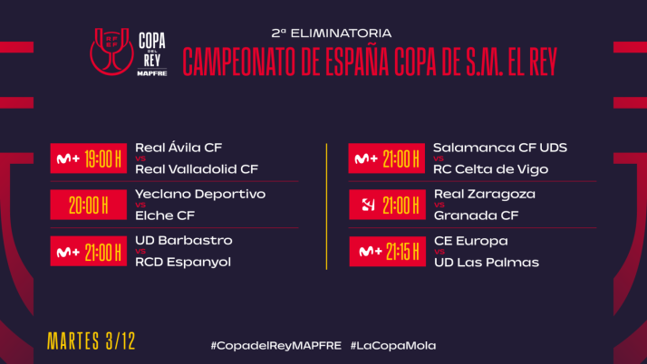 &iexcl;Ya se conocen los horarios de Copa del Rey!: televisa Movistar Plus y Salamanca UDS y Unionistas no coinciden | Imagen 1