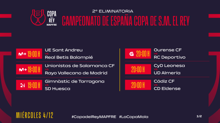 &iexcl;Ya se conocen los horarios de Copa del Rey!: televisa Movistar Plus y Salamanca UDS y Unionistas no coinciden | Imagen 2