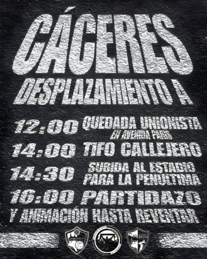 La marea de Unionistas tomar&aacute; C&aacute;ceres con alrededor de 1.000 aficionados: horarios, quedada y 'tifo callejero' | Imagen 1