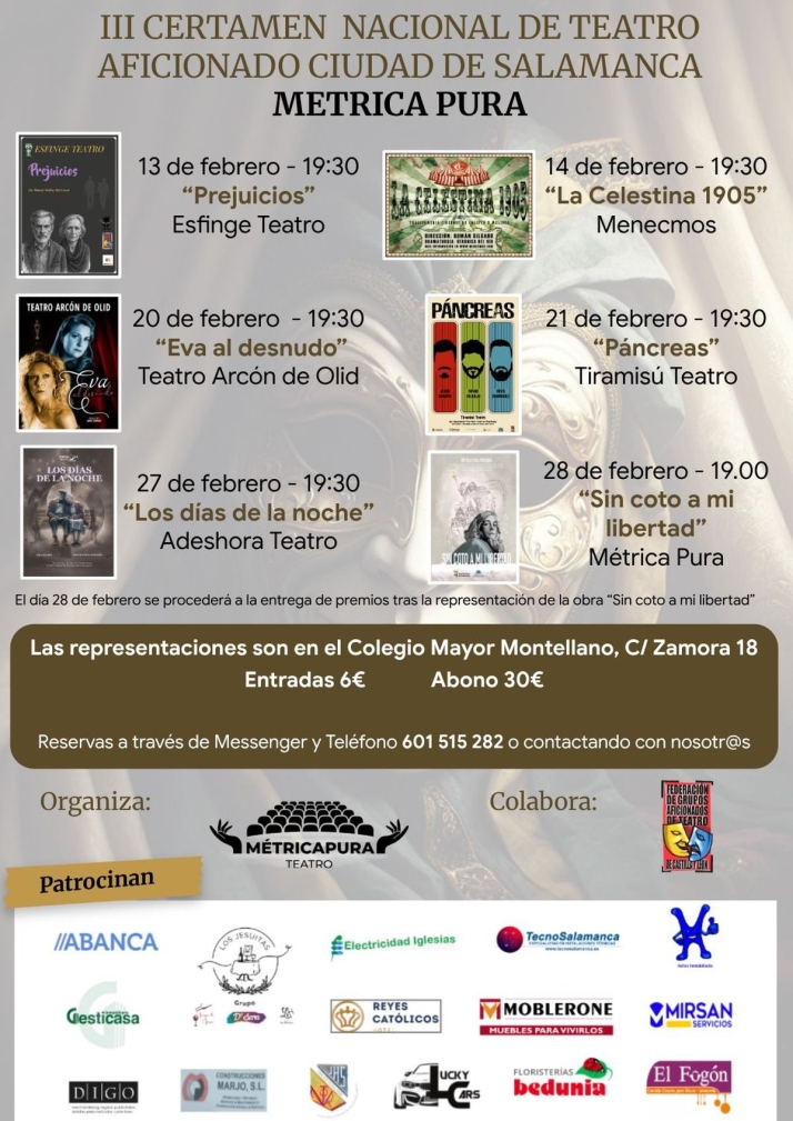 Esta es la programaci&oacute;n del III Certamen Nacional de Teatro Aficionado Ciudad de Salamanca: fechas y obras seleccionadas | Imagen 2