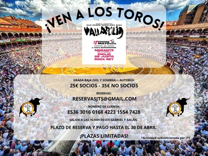 Juventud Taurina de Salamanca organiza un viaje a  la Plaza de Toros de Valladolid en San Pedro Regalado | Imagen 1