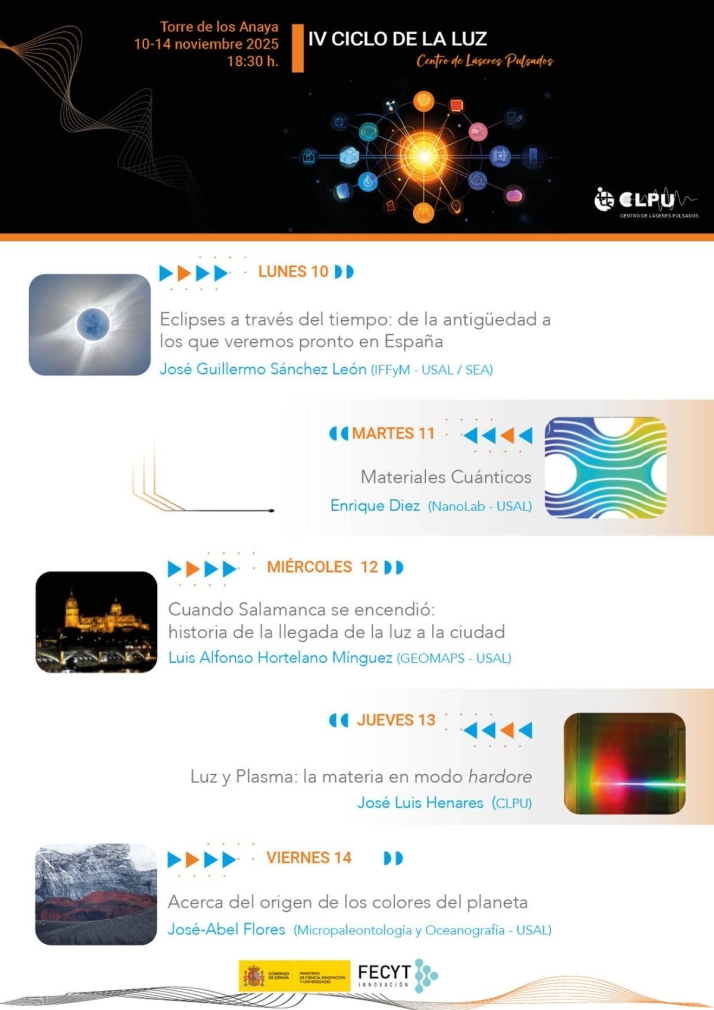 El Centro de L&aacute;seres Pulsados organiza su IV Ciclo de la Luz en Salamanca | Imagen 1