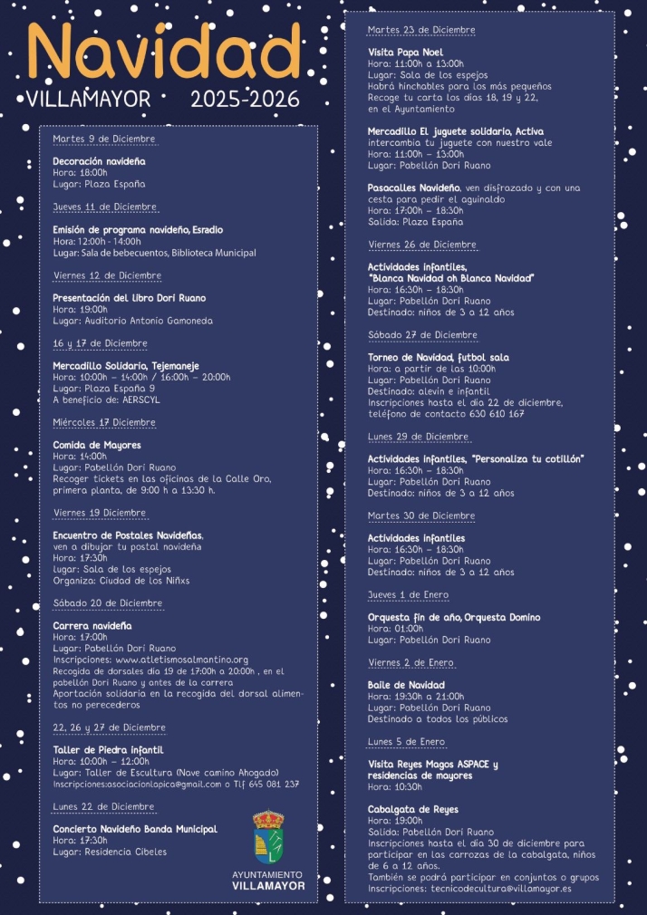 Villamayor presenta un programa navideño diseñado para favorecer la conciliación y el disfrute en familia | Imagen 1