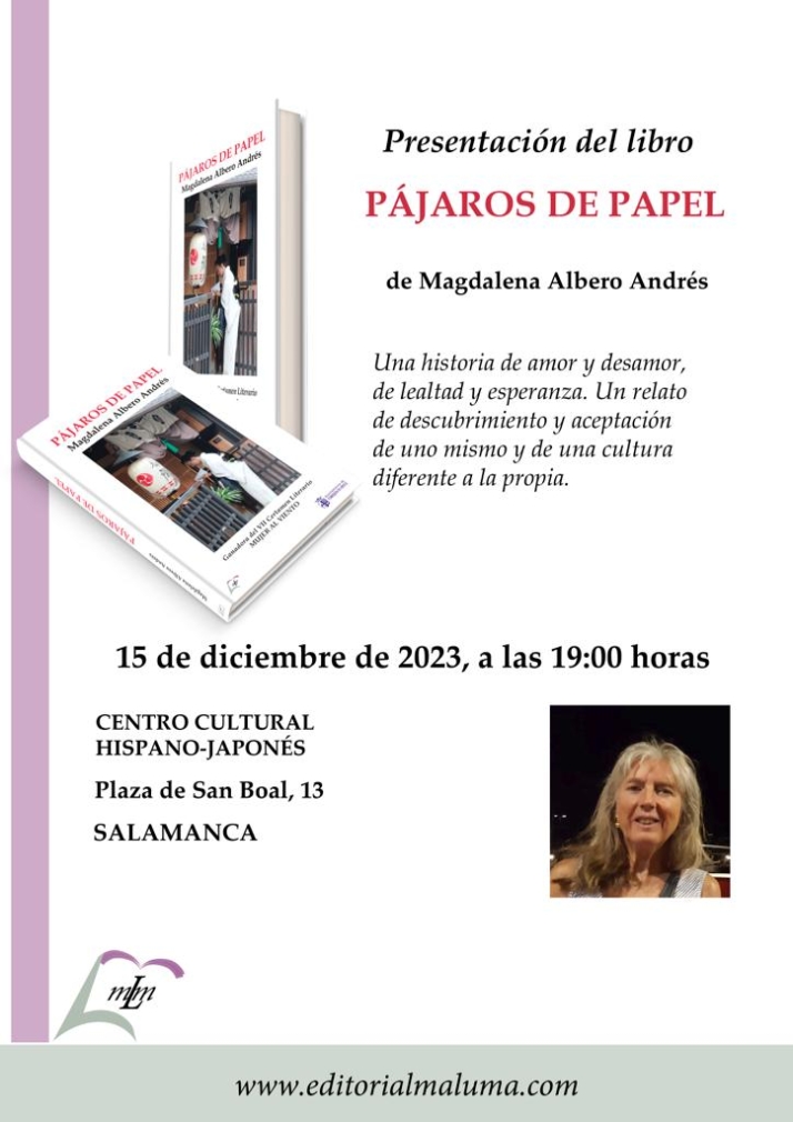 Magdalena Albero Andr&eacute;s presentar&aacute; 'P&aacute;jaros de papel' en Salamanca | Imagen 1