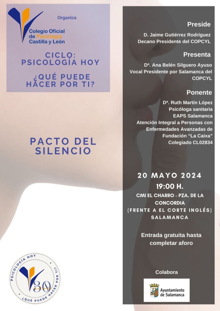 Charla &lsquo;Pactos de silencio&rsquo; del Colegio de Psicolog&iacute;a de Castilla y Le&oacute;n | Imagen 1